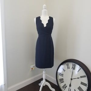 Classic Navy Scallop J Crew Dress